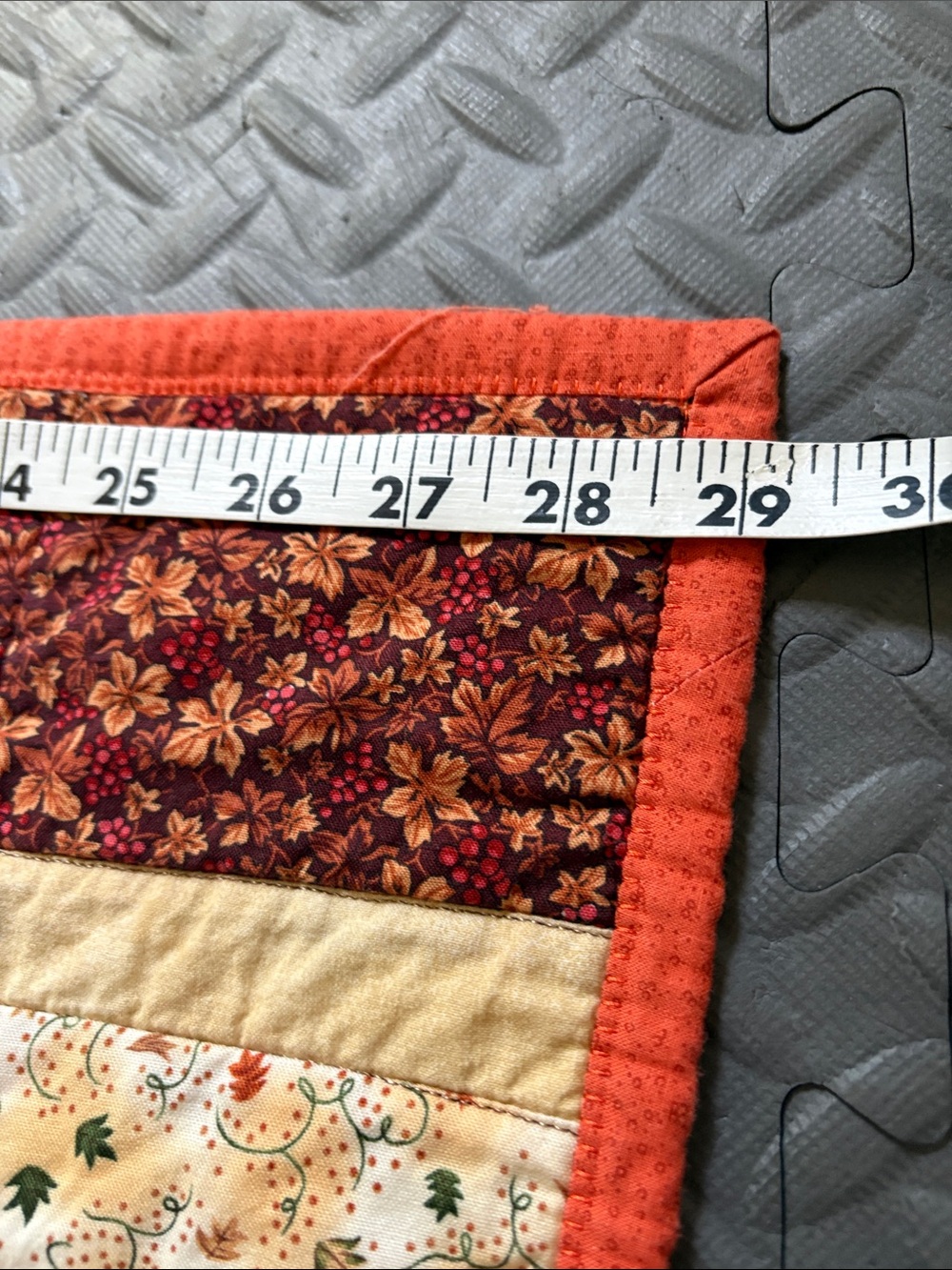 Handmade Orange Pumpkin Patch Quilted Wall Hanging/ Table Runner - Picture 6 of 7